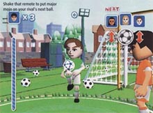 Miis xogando a darlle toques ó balón no FIFA 08 para Wii