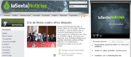 Imaxe da nova web de La Sexta Noticias