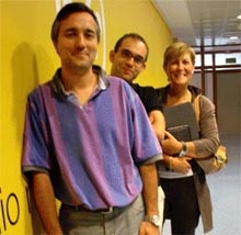 De esquerda a dereita, Javier Polo, Manu Martínez e Marta Pastor