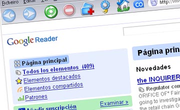Interface de Google Reader en español
