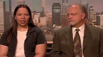 Jammie Thomas e o seu avogado, Brian Toder, na CNN