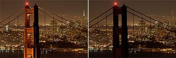 Contraste entre unha noite normal en San Francisco e o pasado sábado pola noite