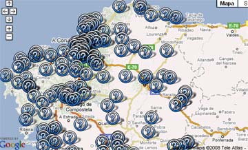 Mapa de La Voz de Galicia sobre as sombras de Internet na nosa terra
