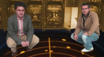 Luis Landesa (Universidade de Estremadura) e Fernando Obelleiro (Universidade de Vigo) nas instalacións de Finis Terrae no CESGA