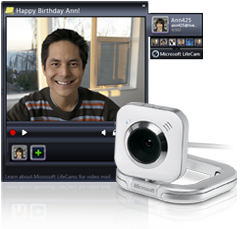 Widget do LifeCam Video Messages para a barra lateral de Vista
