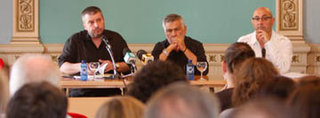 Fotografía tomada por Sonia Daponte da presentación do manifesto en Vigo
