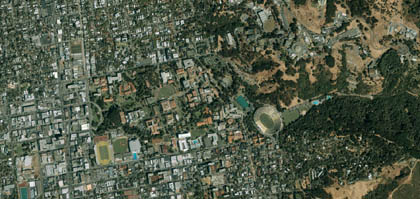 Vista aérea de Berkeley, California, unha das urbes con mellores accesos