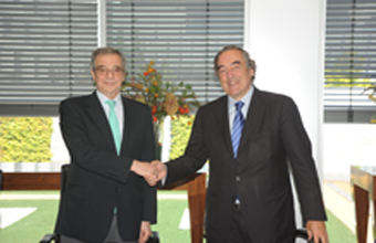 Cesar Alierta, presidente de Telefónica, e Juan Rosell, presidente de CEOE